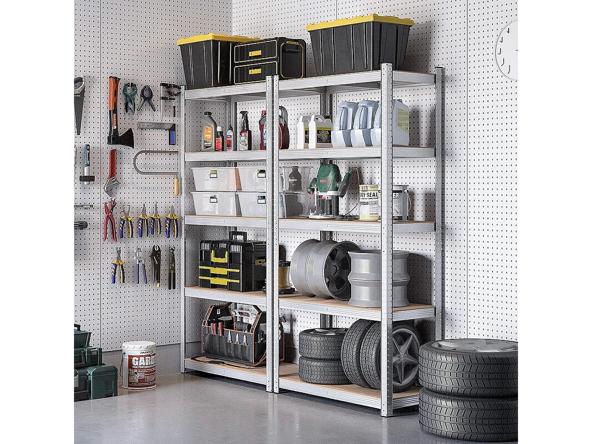 Bobbel Home Stellingkasten Rekken voor zwaar gebruik  Set van 2  Zilver