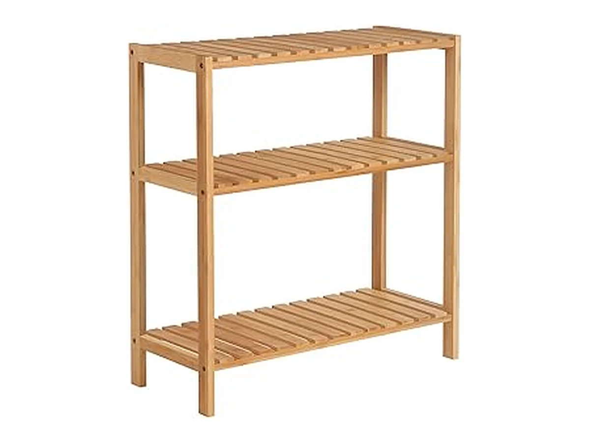 Parya Home - Etagère de salle de bain en bambou - Meuble de salle de bain - 3 étages - Naturel