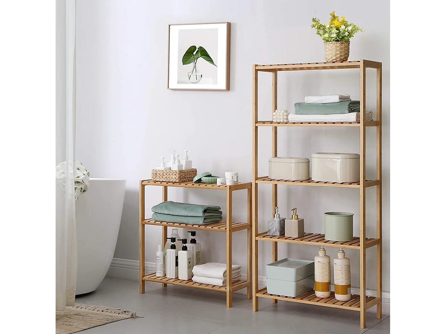 Parya Home - Bamboe Badkamerrek - Badkamermeubel - 3-etage's - Naturel