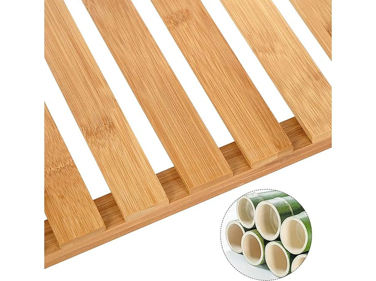 Parya Home - Etagère de salle de bain en bambou - Meuble de salle de bain - 3 étages - Naturel