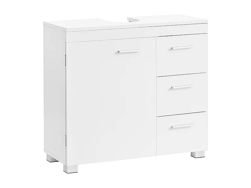 Parya Home Onderkast, Badkamerkast met 3laden, 2 compartimenten achter de deur, 30x 70x 64cm, Wit