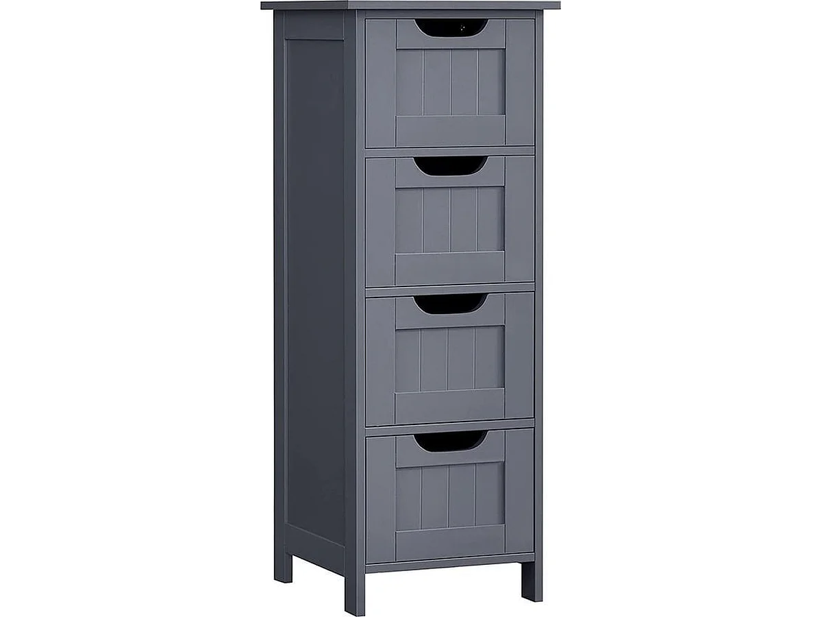 Parya Home - Smalle Ladekast - 4 Lades - Hout - Grijs