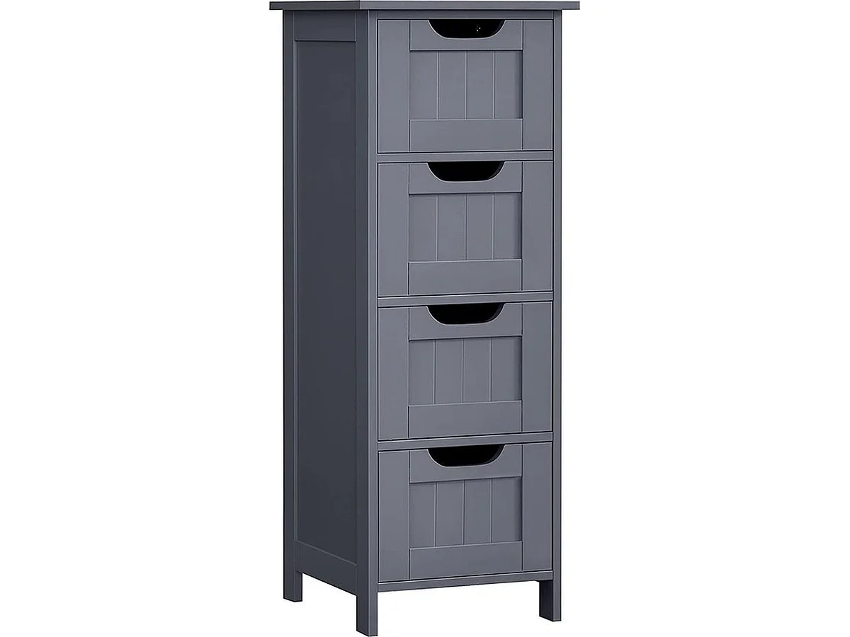 Parya Home - Smalle Ladekast - 4 Lades - Hout - Grijs