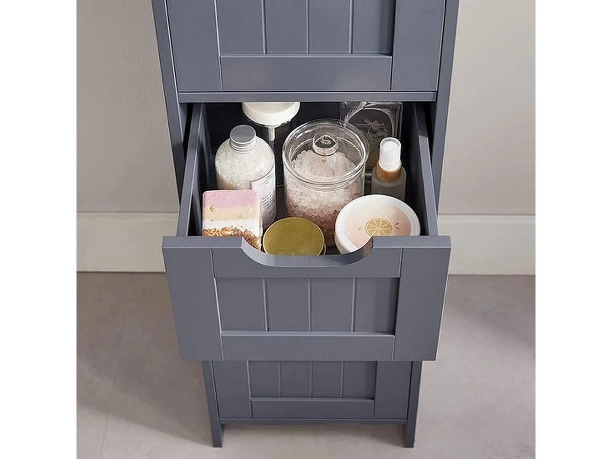 Parya Home - Smalle Ladekast - 4 Lades - Hout - Grijs