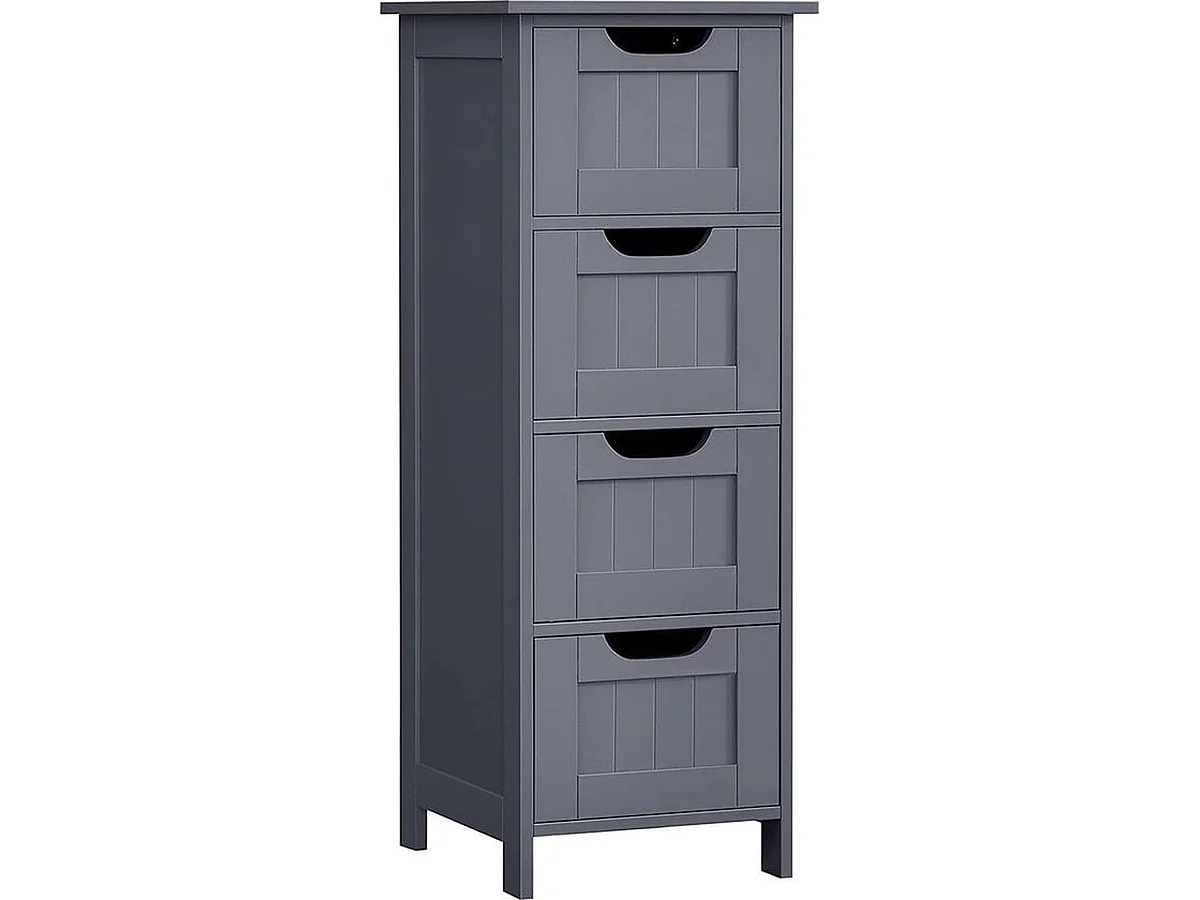 Parya Home - Smalle Ladekast - 4 Lades - Hout - Grijs