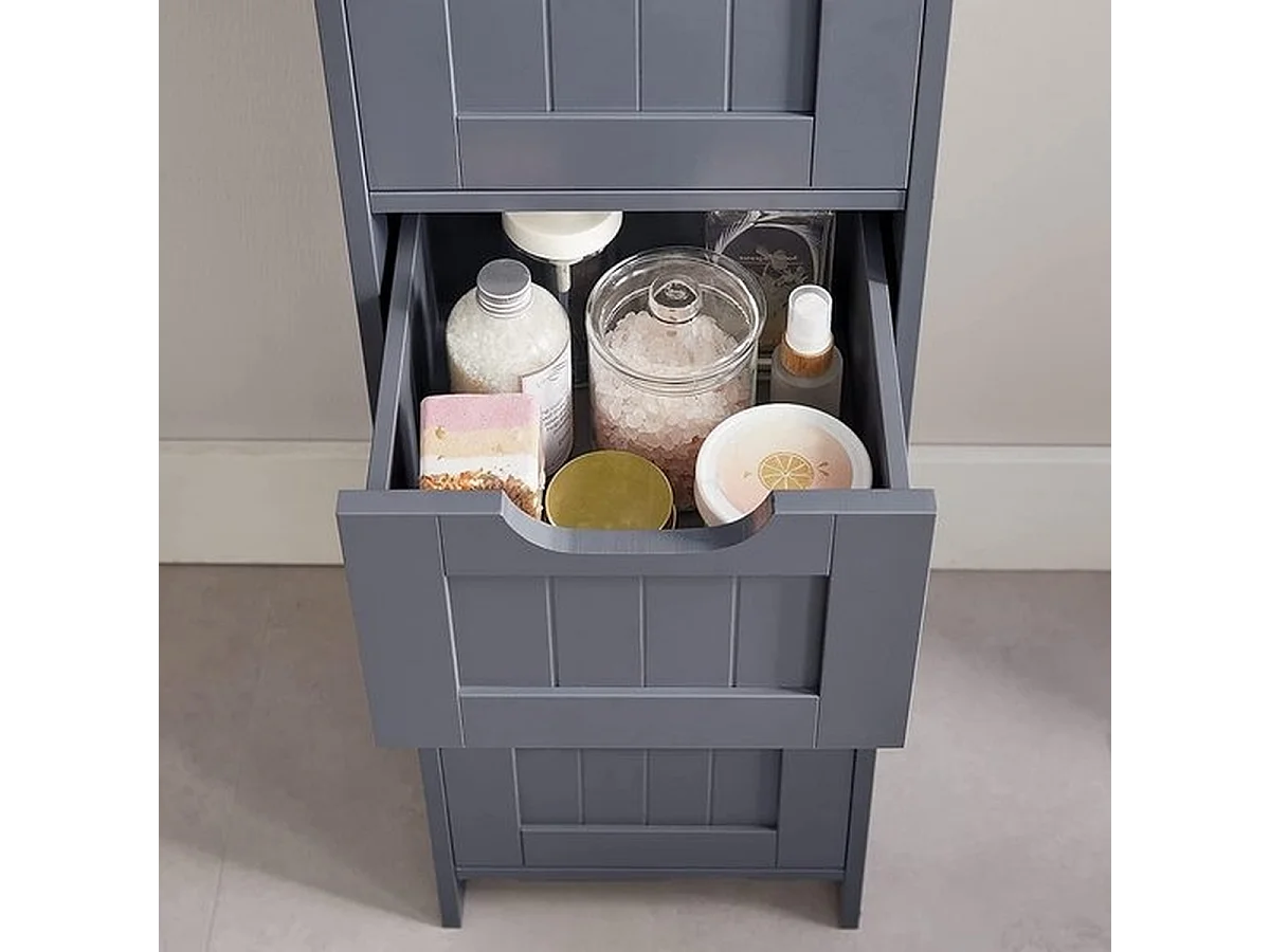 Parya Home - Smalle Ladekast - 4 Lades - Hout - Grijs