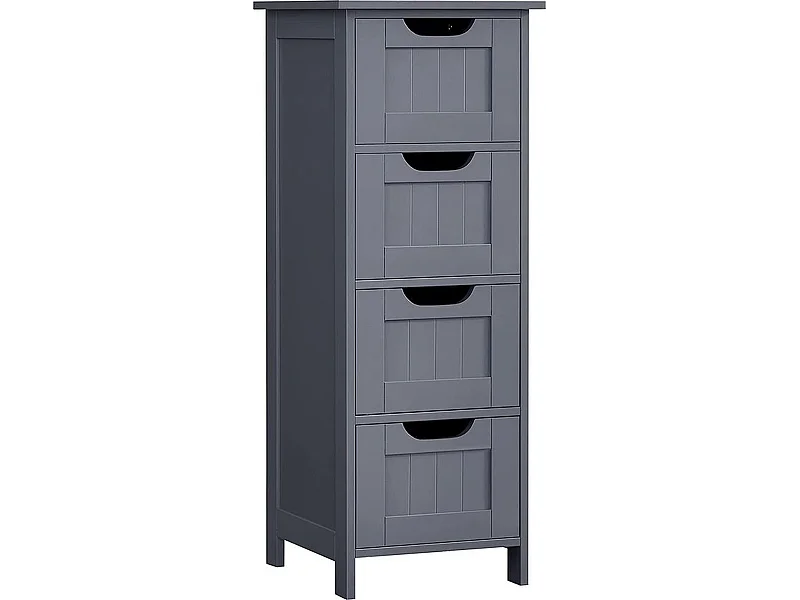 Parya Home - Smalle Ladekast - 4 Lades - Hout - Grijs