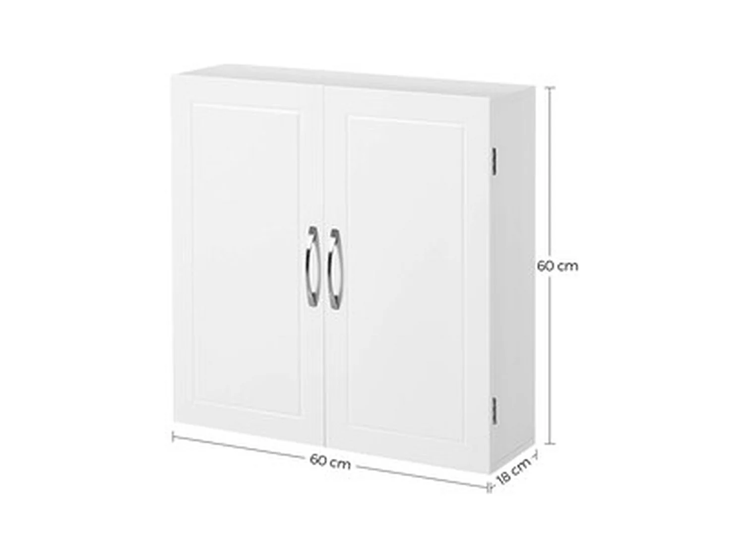 Parya Home - Badkamerkast - Wandkast - 2 Deuren - Verstelbare planken - Hout - Wit