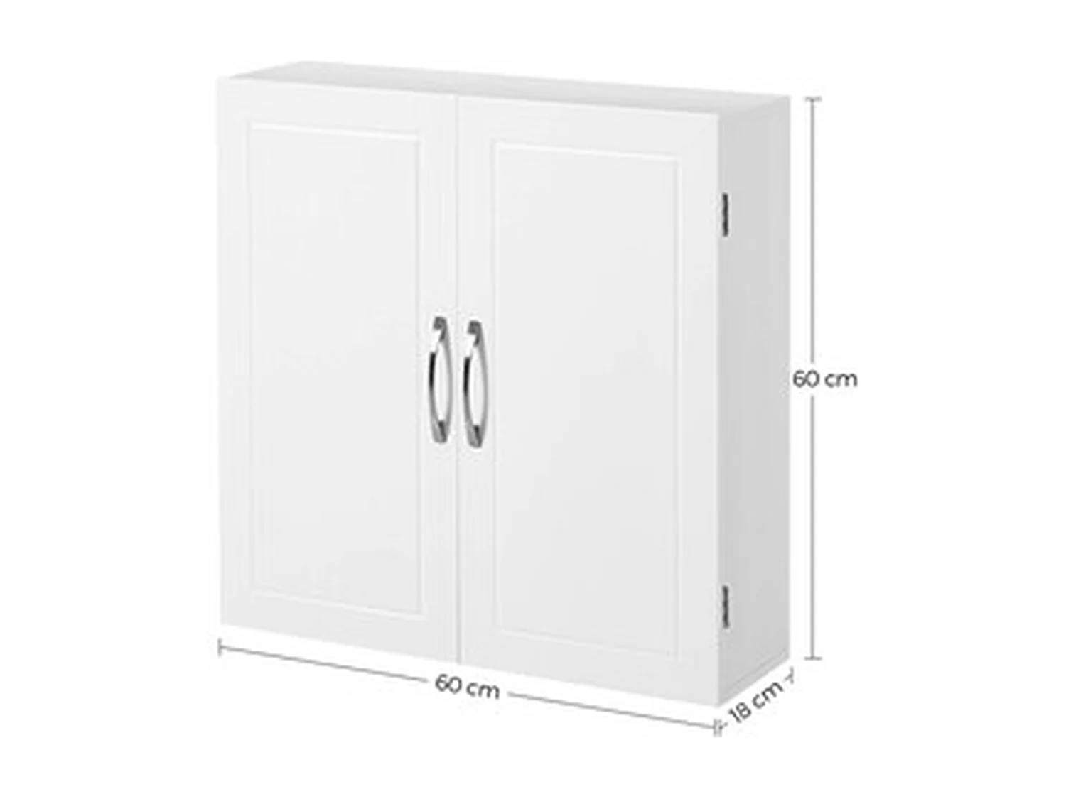 Parya Home - Armoire de salle de bain - Armoire murale - 2 Portes - Etagères réglables - Bois - Blanc