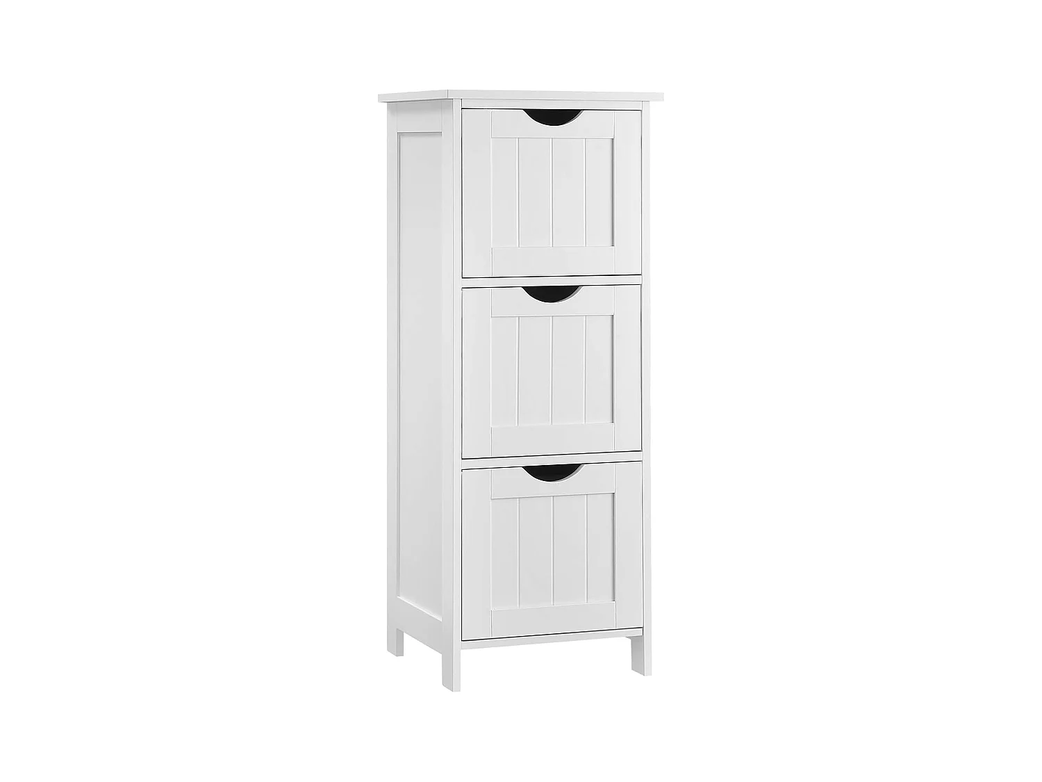 Parya Home Armoire de toilette, armoire de salle de bain, armoire latérale avec 4 tiroirs, 30 x 30 x 82 cm, blanc mat