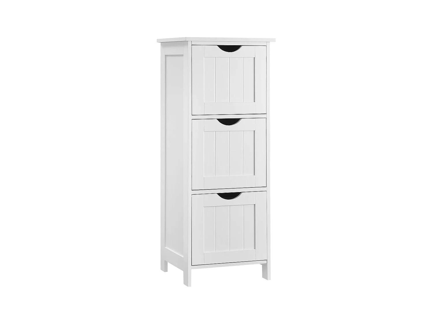 Parya Home Badkamerkast, badkamerkast, zijkast met 4 laden, 30 x 30 x 82 cm, mat wit