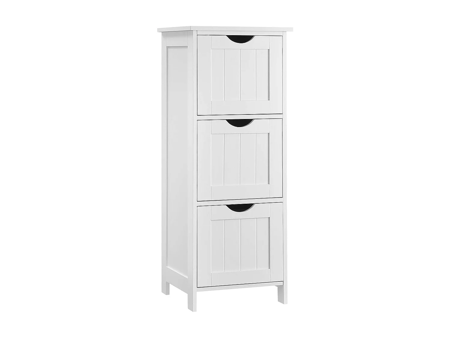 Parya Home Badkamerkast, badkamerkast, zijkast met 4 laden, 30 x 30 x 82 cm, mat wit