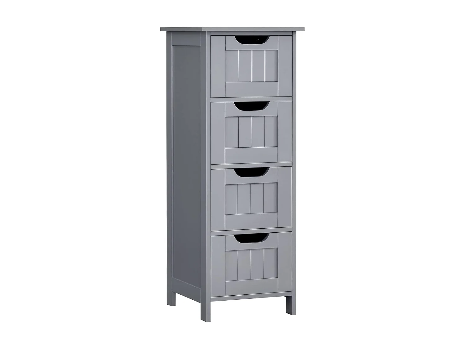 Parya Home Armoire de toilette, armoire de salle de bain, armoire latérale avec 4 tiroirs, 30 x 30 x 82 cm, gris mat