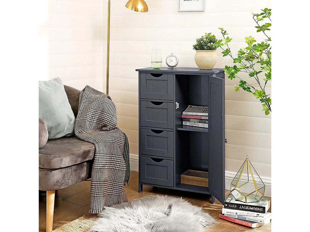 Parya Home Dressoir badkamerkast, badkamerkast van hout Grijs