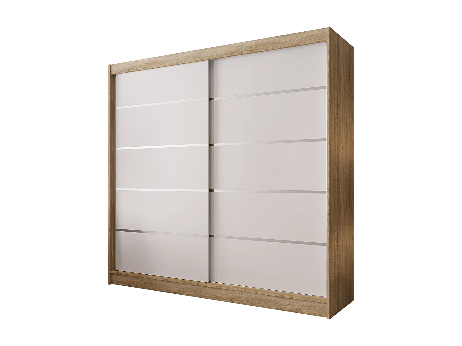 Zweitüriger Schiebeschrank BOSTON B4 Sonoma/Weiß