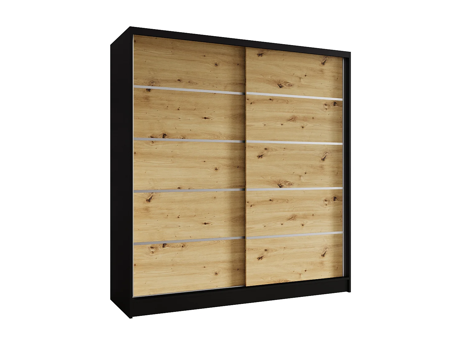 Zweitüriger Schiebeschrank TORONTO T4 Schwarz/Artisan