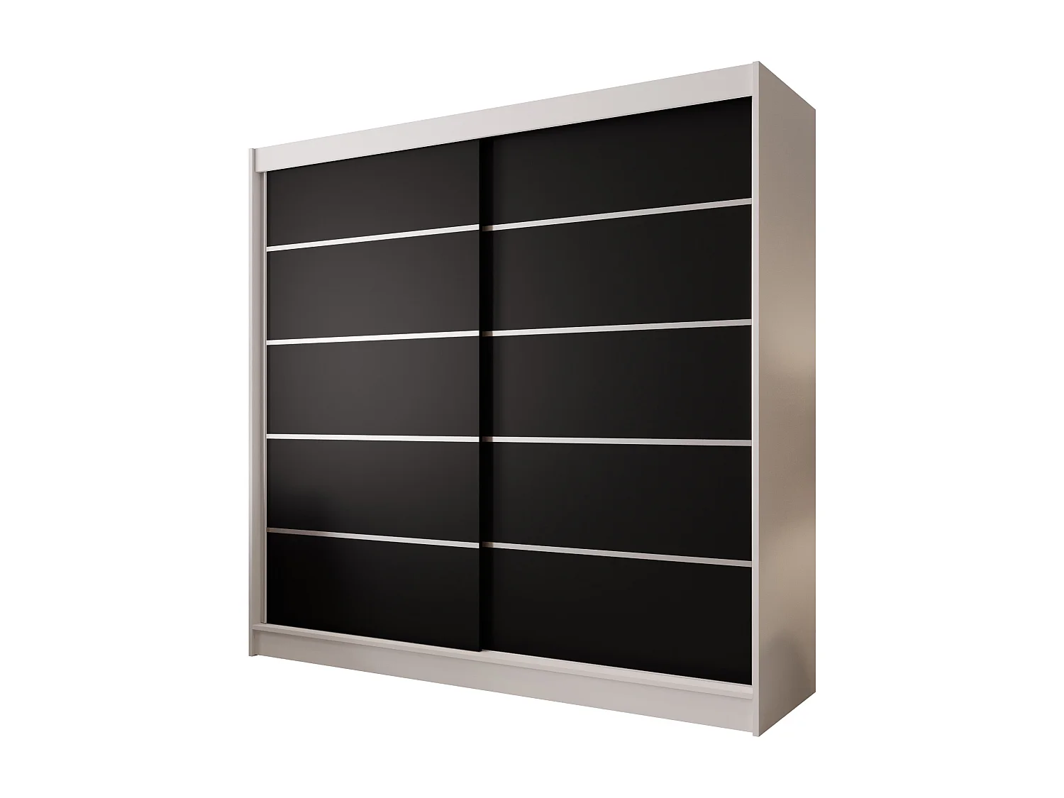 Zweitüriger Schiebeschrank BOSTON B4 Weiß/Schwarz