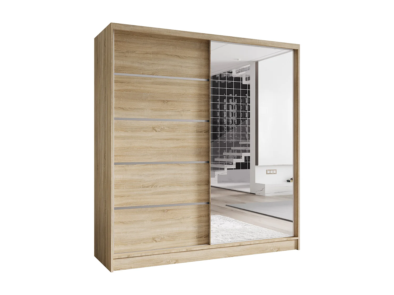 Zweitüriger Schiebeschrank mit Spiegel TORONTO T3 Sonoma
