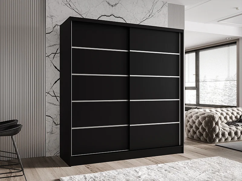 Zweitüriger Schiebeschrank TORONTO T4 Schwarz