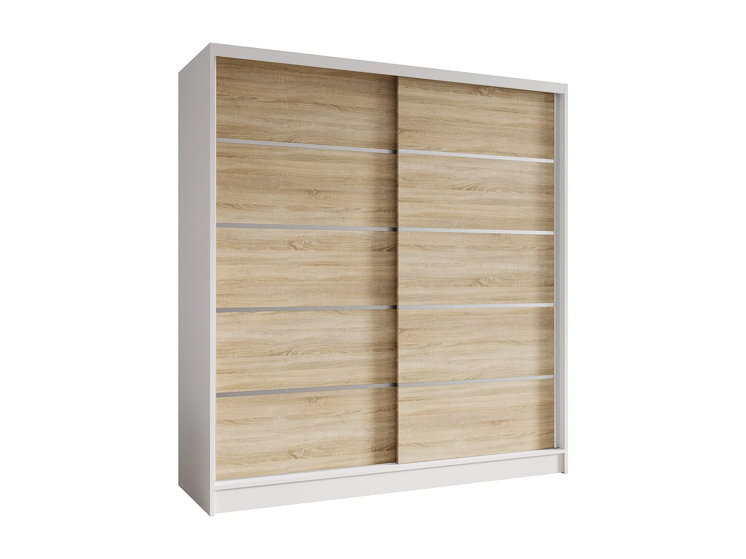 Zweitüriger Schiebeschrank TORONTO T4 Weiß/Sonoma