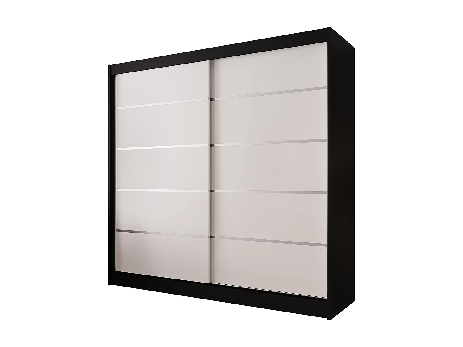 Zweitüriger Schiebeschrank BOSTON B4 Schwarz/Weiß