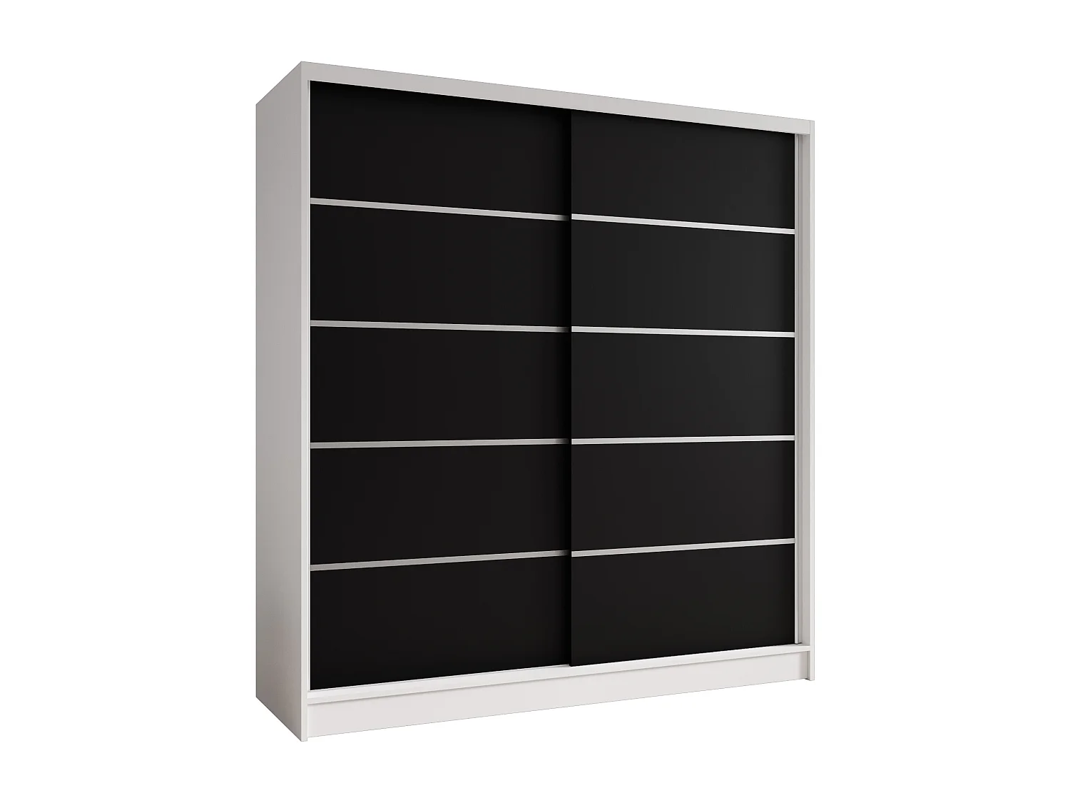 Zweitüriger Schiebeschrank TORONTO T4 Weiß/Schwarz