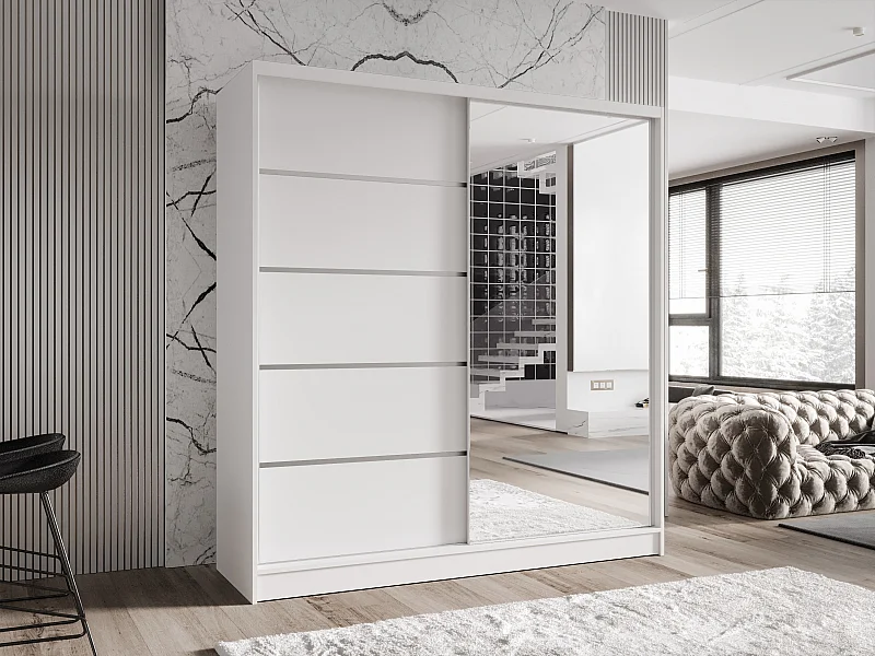 Zweitüriger Schiebeschrank mit Spiegel TORONTO T3 Weiß
