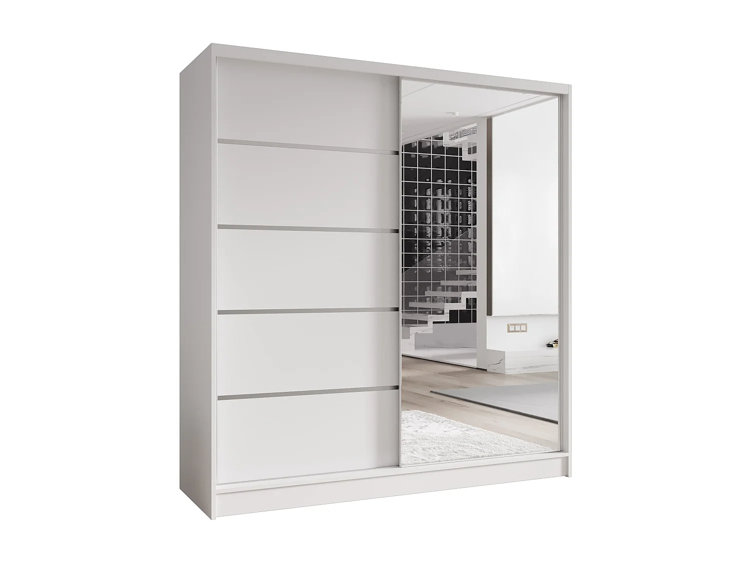 Zweitüriger Schiebeschrank mit Spiegel TORONTO T3 Weiß