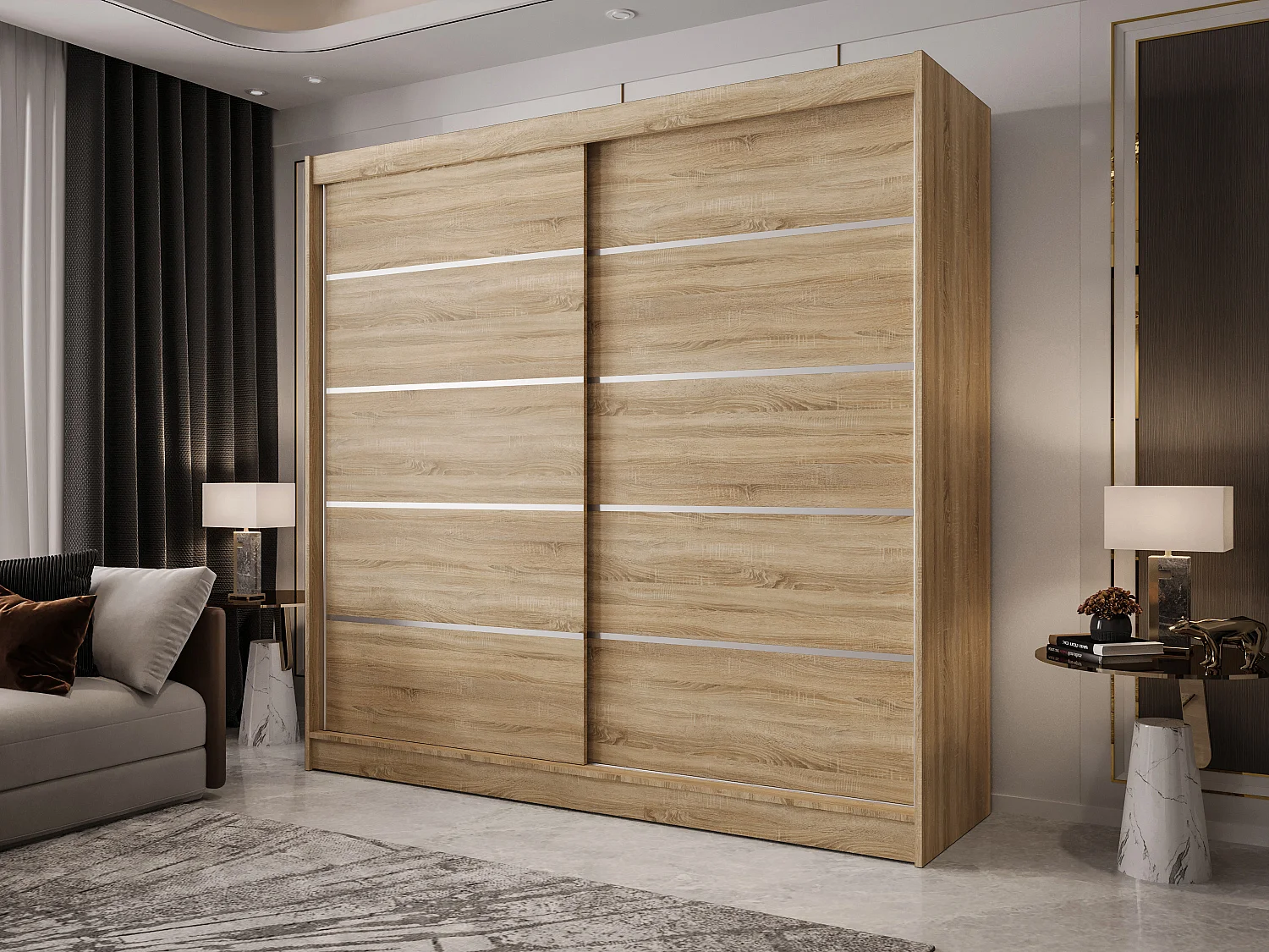 Zweitüriger Schiebeschrank BOSTON B4 Sonoma