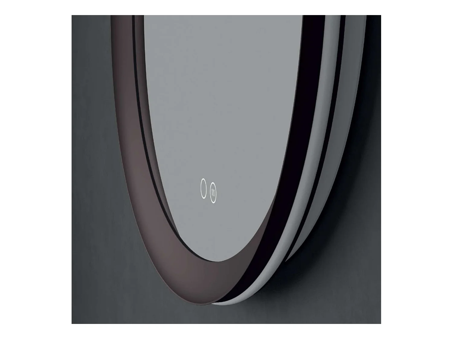 Miroir Salle de Bain MILANO Gris 50X90cm - Led T° Variable Rétro-éclairé & Frontal - Tactiles On/Off & Anti-Buée - LEDIMEX