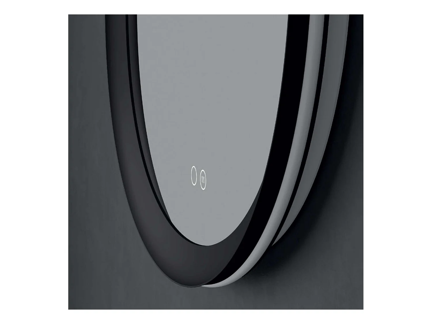 Miroir Salle de Bain MILANO Noir 50X90cm - Led T° Variable Rétro-éclairé & Frontal - Tactiles On/Off & Anti-Buée - LEDIMEX