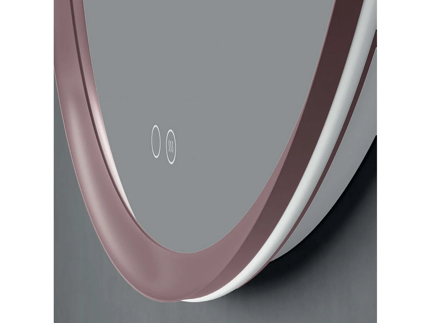 Miroir Salle de Bain TORINO Rose Ø100cm - T° Led Variable Rétro-éclairé & Frontal - Tactiles On/Off & Anti-Buée - LEDIMEX