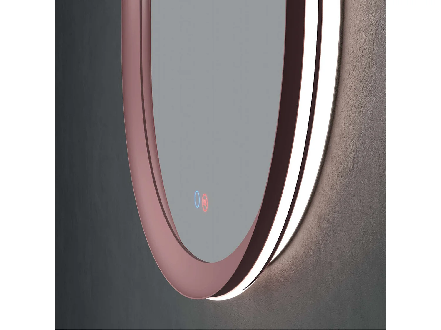 Miroir Salle de Bain MILANO Rose 50X90cm - Led T° Variable Rétro-éclairé & Frontal - Tactiles On/Off & Anti-Buée - LEDIMEX