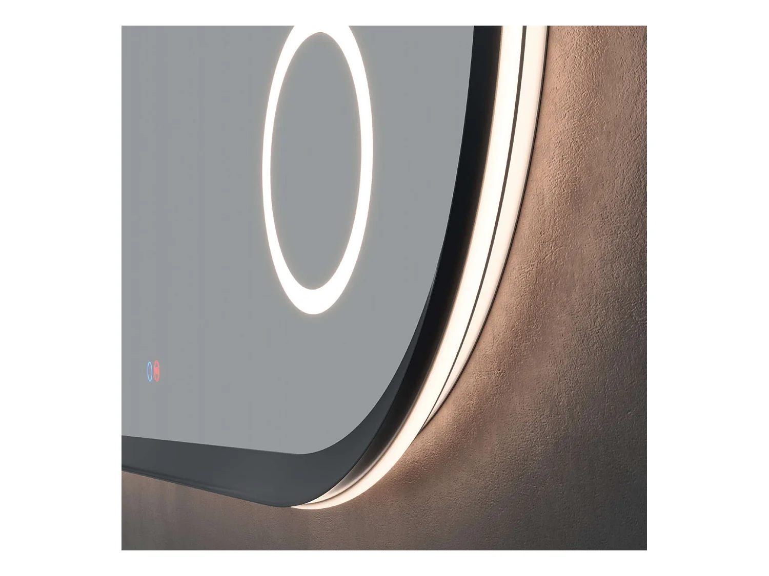 Miroir Led RIMINI Noir 100X55cm - T° Led Variable Rétro-éclairé & Frontal - Tactiles On/Off & Anti-Buée - Zone X3 - LEDIMEX