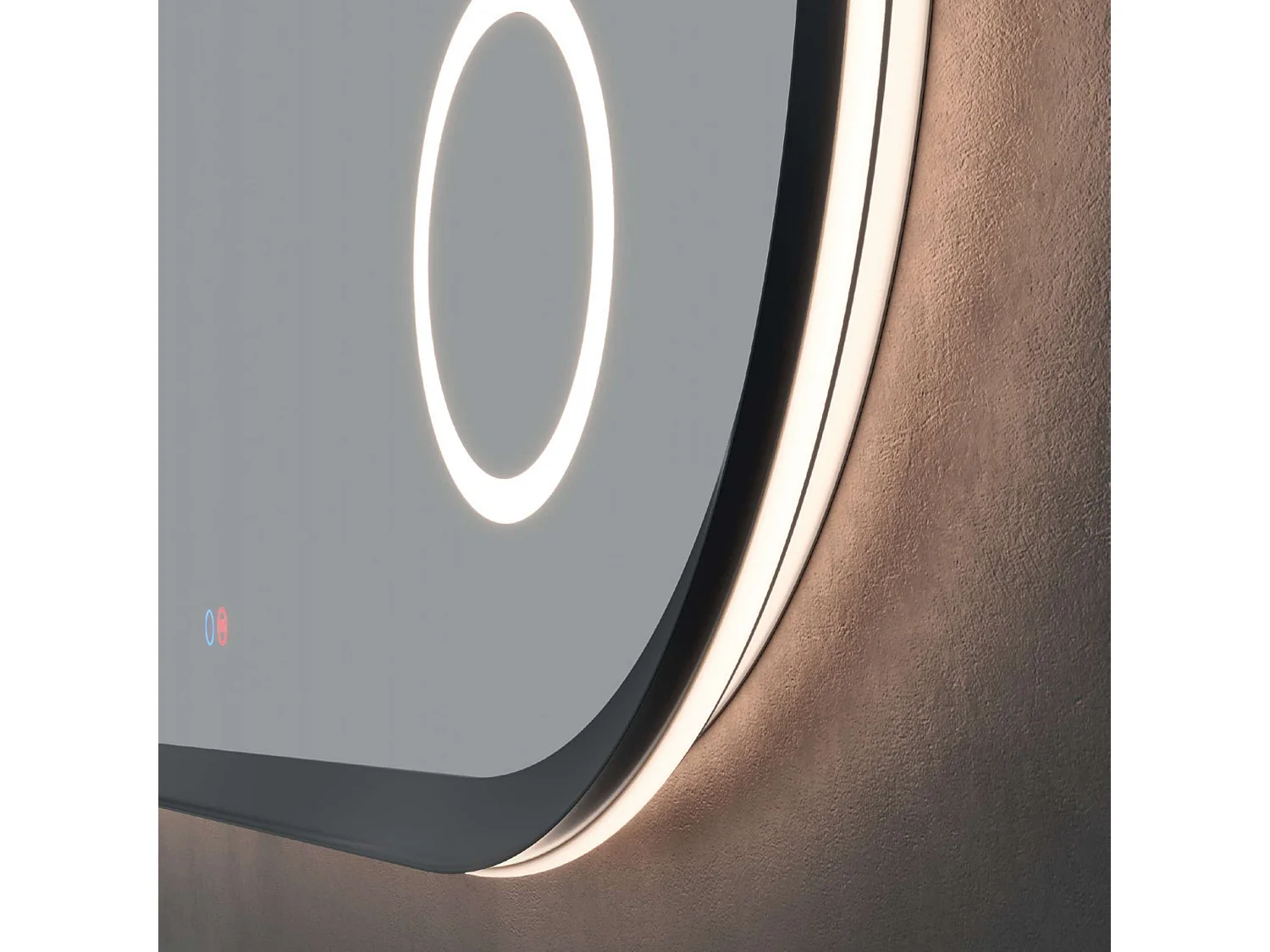 Miroir Led RIMINI Noir 100X55cm - T° Led Variable Rétro-éclairé & Frontal - Tactiles On/Off & Anti-Buée - Zone X3 - LEDIMEX