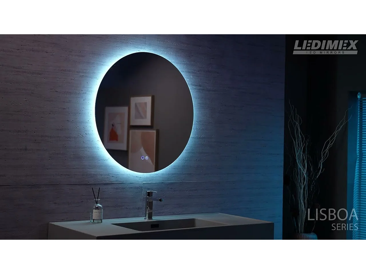 Miroir Salle de Bain LISBOA - Ø70 - Led Rétro-Éclairé (6500K) - Tactiles On/Off & Anti-Buée - LEDIMEX