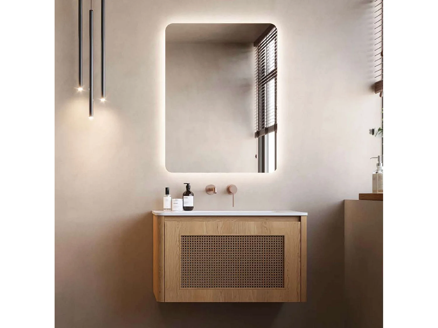 Miroir Salle de Bain DINAMARCA - 120x80cm - Led Rétro-éclairé (6500K) - LEDIMEX