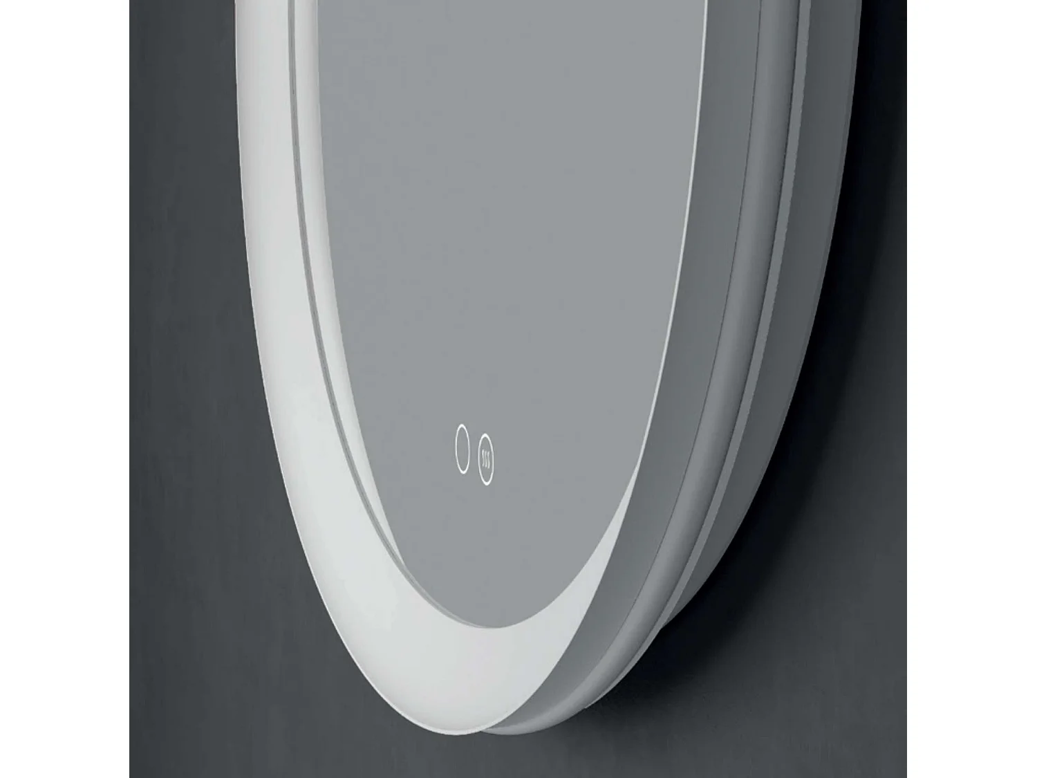 Miroir Salle de Bain MILANO Blanc 50X90cm - Led T° Variable Rétro-éclairé & Frontal - Tactiles On/Off & Anti-Buée - LEDIMEX