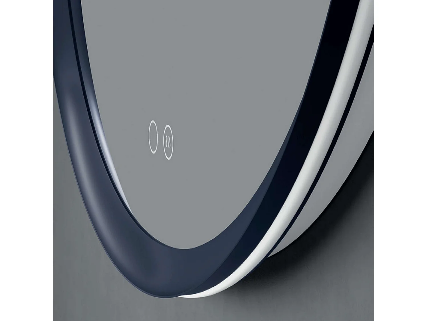 Miroir Salle de Bain TORINO Bleu Ø60cm - T° Led Variable Rétro-éclairé & Frontal - Tactiles On/Off & Anti-Buée - LEDIMEX