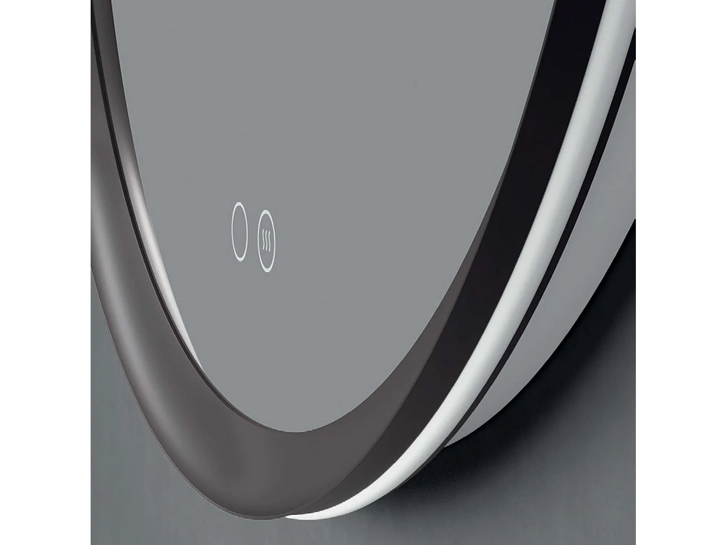 Miroir Salle de Bain TORINO Gris Ø100cm - T° Led Variable Rétro-éclairé & Frontal - Tactiles On/Off & Anti-Buée - LEDIMEX