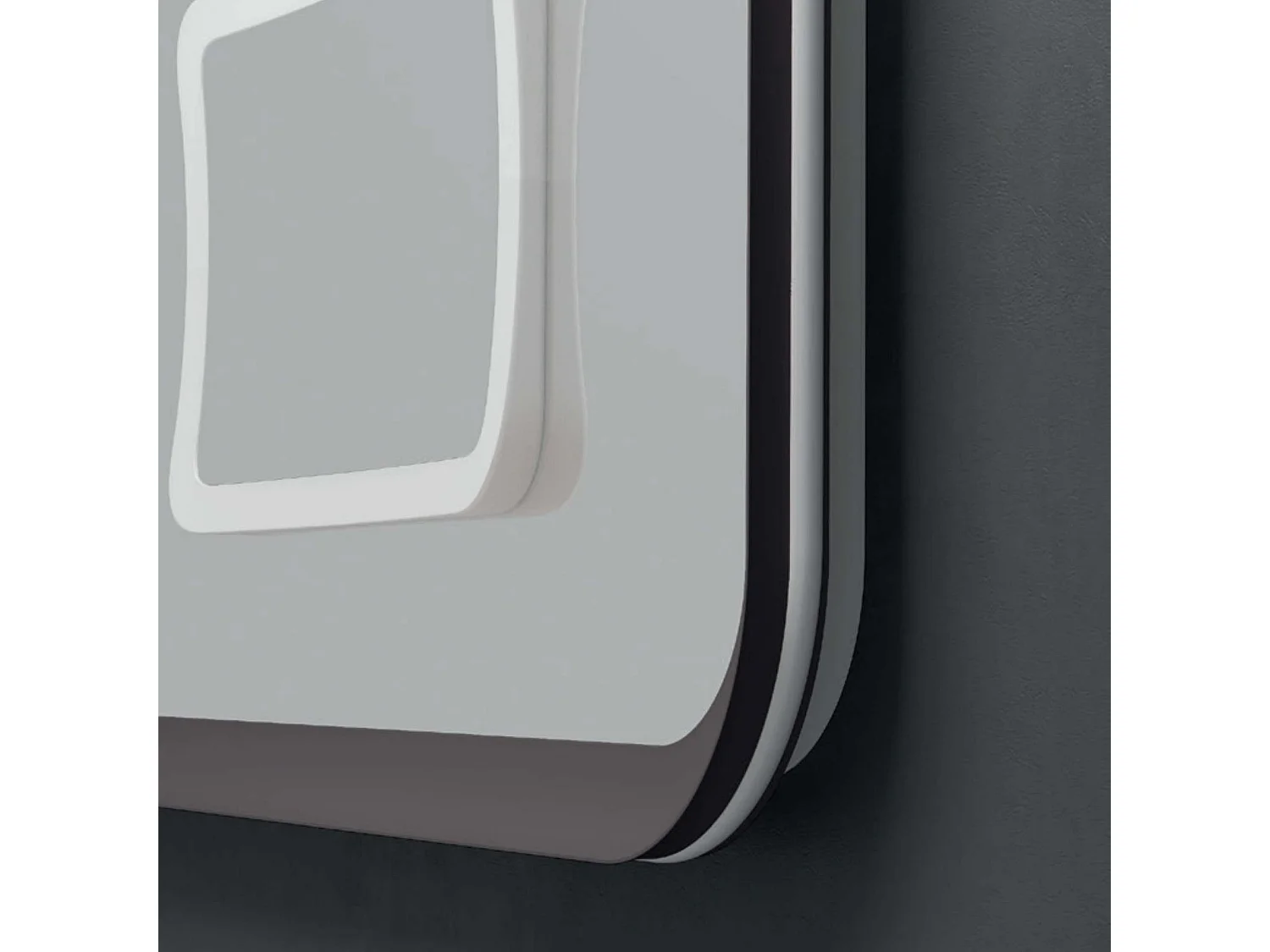 Miroir Led DUOMO Gris 80X80cm - T° Led Variable Rétro-éclairé & Frontal - Tactiles On/Off & Anti-Buée - Zone X3 - LEDIMEX