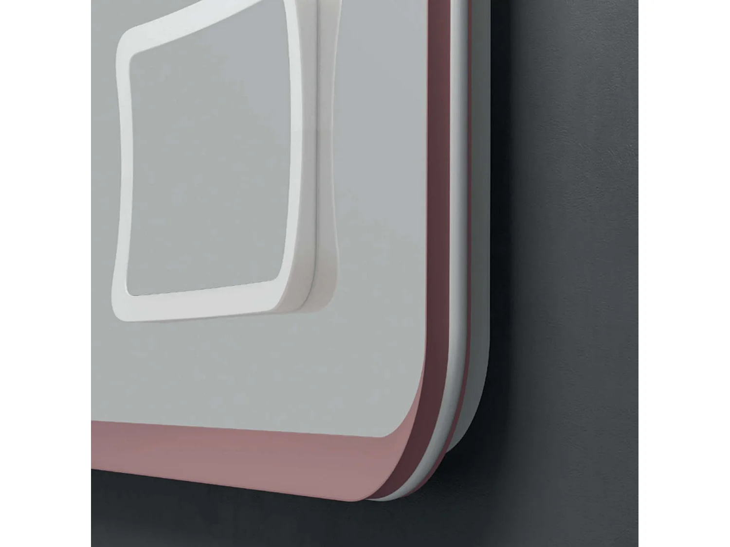 Miroir Led DUOMO Rose 120X80cm - T° Led Variable Rétro-éclairé & Frontal - Tactiles On/Off & Anti-Buée - Zone X3 - LEDIMEX