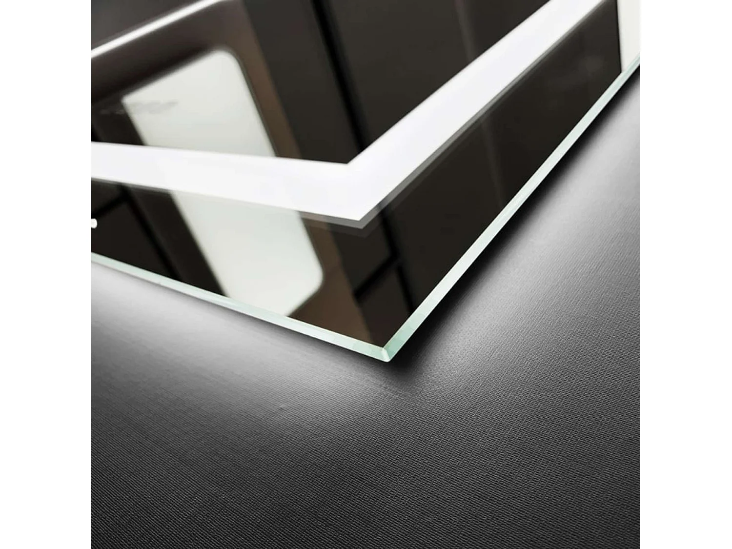 Miroir Salle de Bain HOLLANDA - 90x80cm - Led Rétro-éclairé (6500K) - Tactiles On/Off & Anti-Buée - LEDIMEX