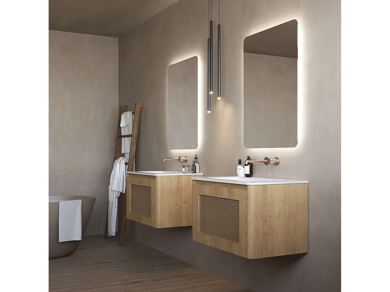 Miroir Salle de Bain DINAMARCA - 80x80cm - Led Rétro-éclairé (6500K) - LEDIMEX
