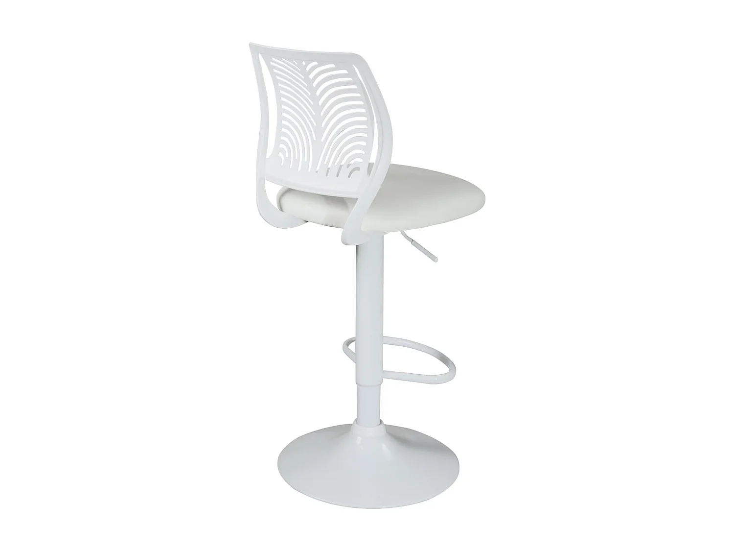 Lot 2 Chaises de Bar Coussin Simili, Pivotant Hauteur Réglable SAWA (Blanc Intégral)