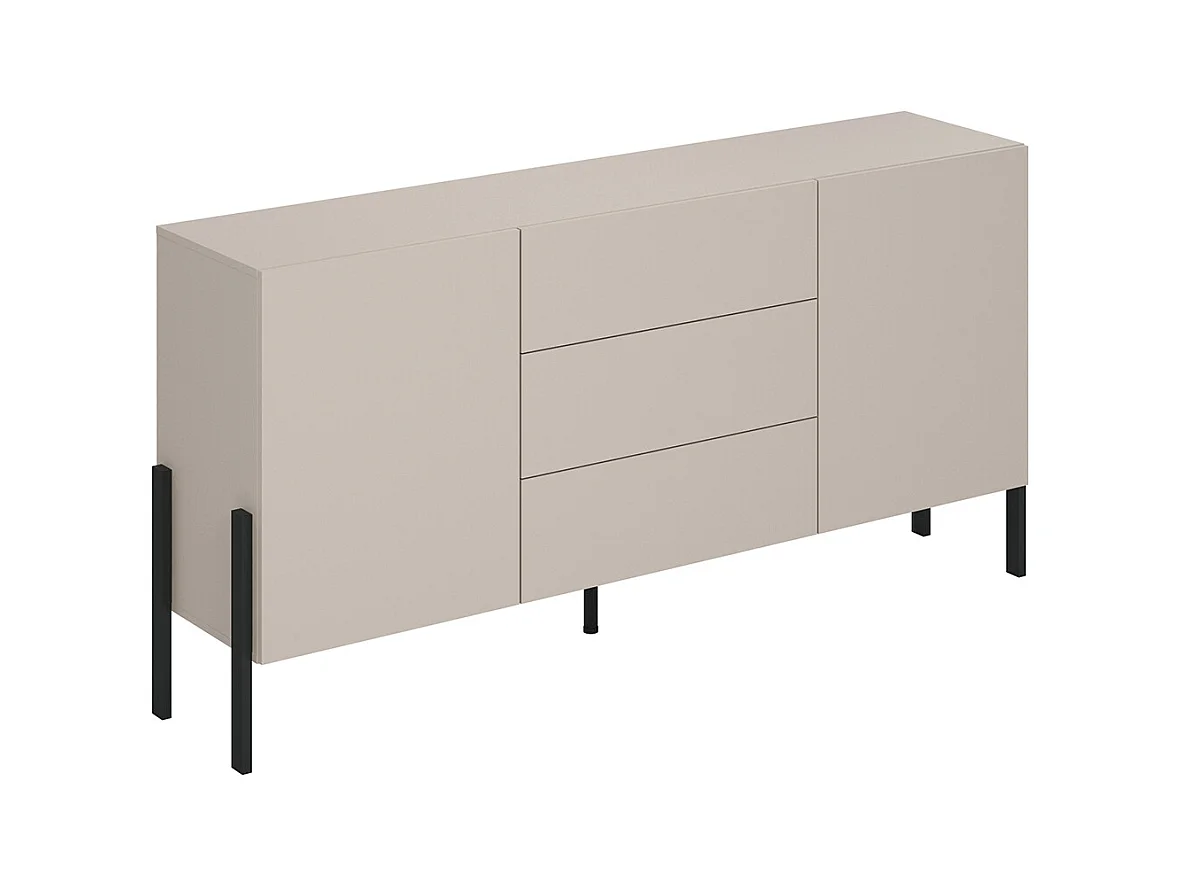 Buffet long 2 portes 3 tiroirs Bérénice Cachemire