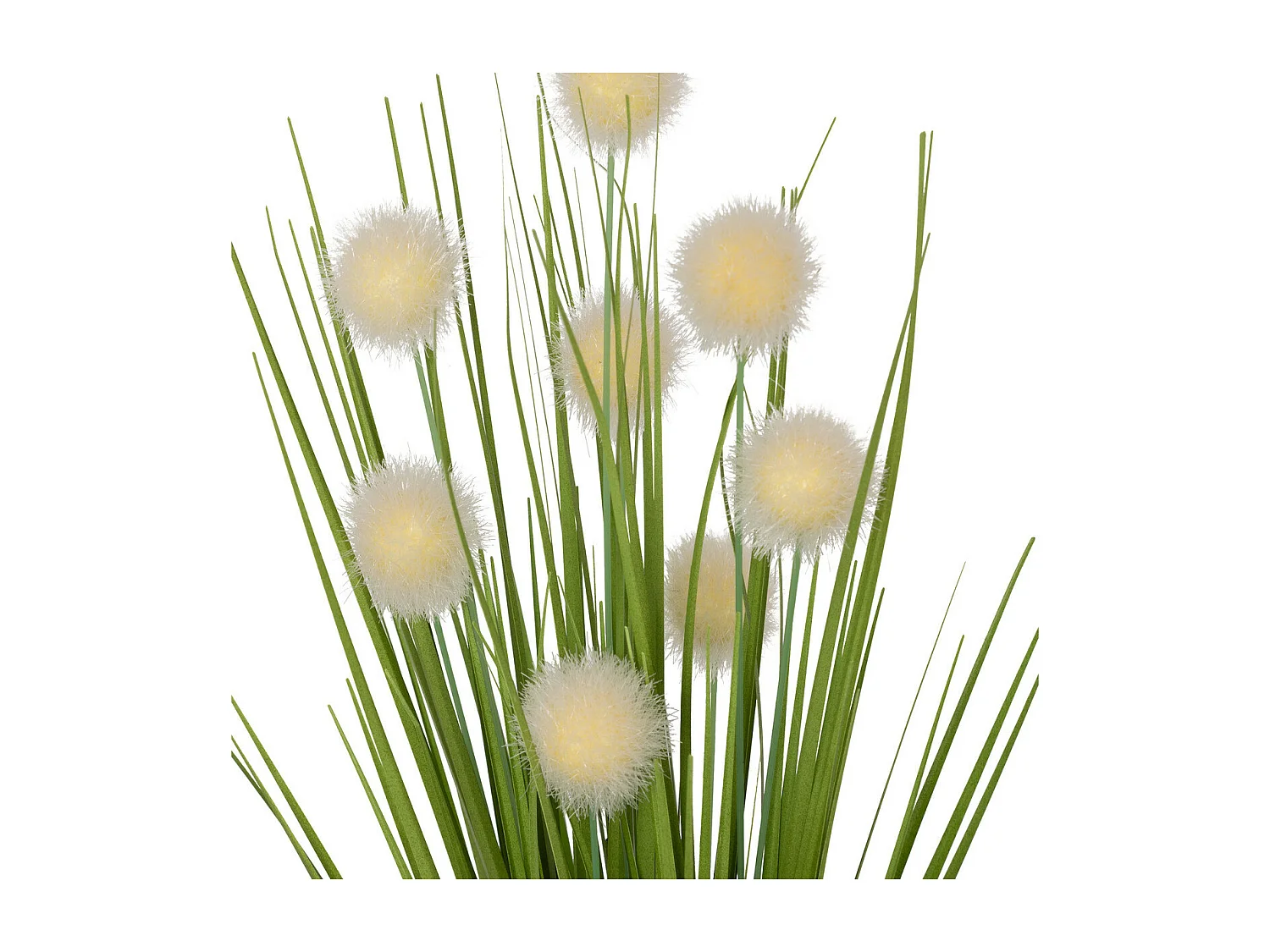 Plante artificielle Bouquet d'herbes et Pissenlits dans un pot en jute H 42 cm