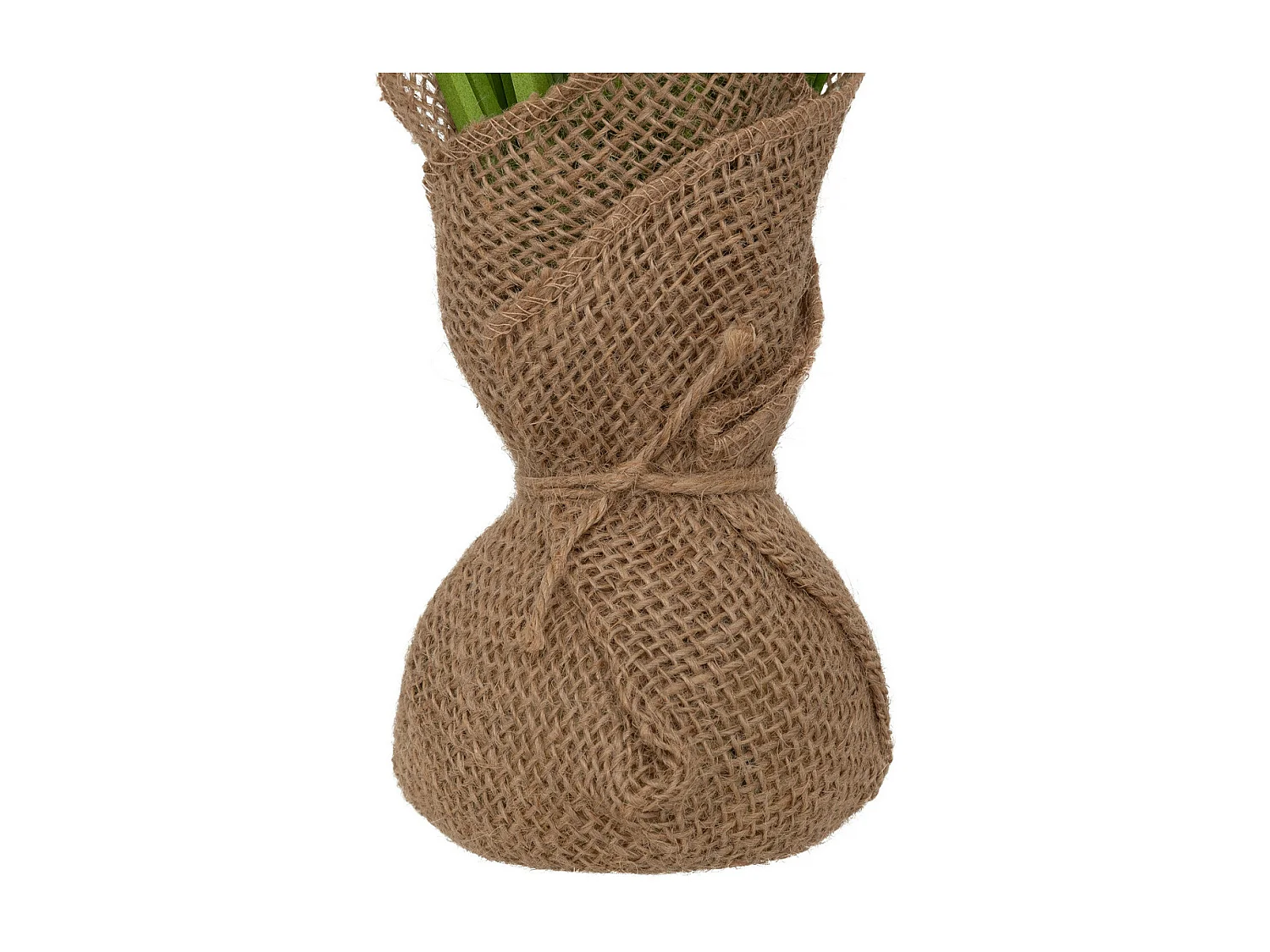 Plante artificielle Bouquet d'herbes et Pissenlits dans un pot en jute H 42 cm