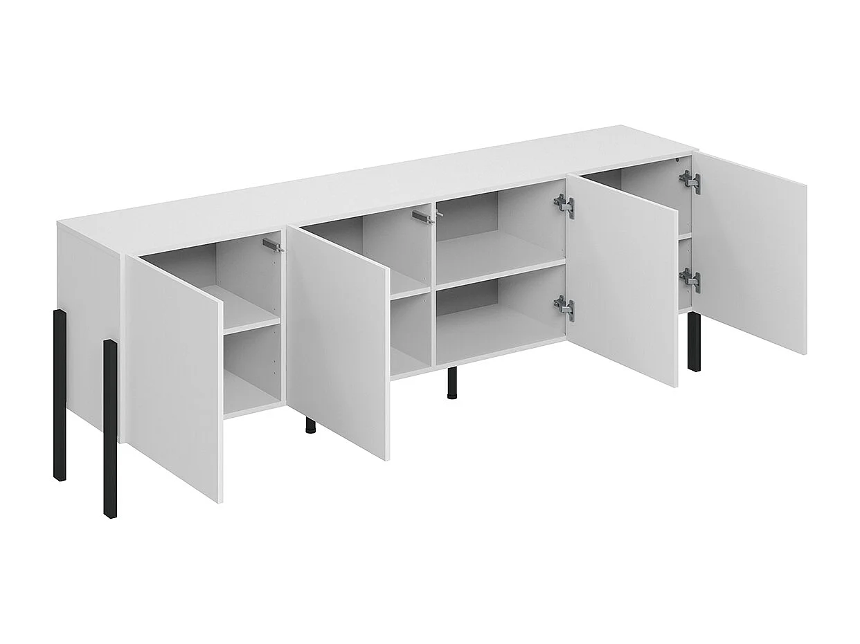 Meuble TV 4 portes 200 cm Bérénice Blanc