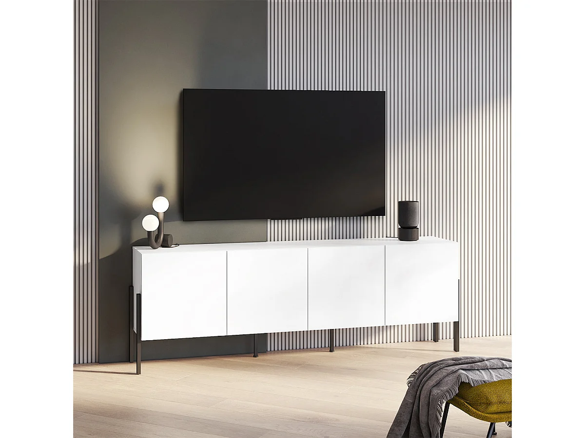 Bérénice 4-dörrars TV-möbel, 200 cm, vit